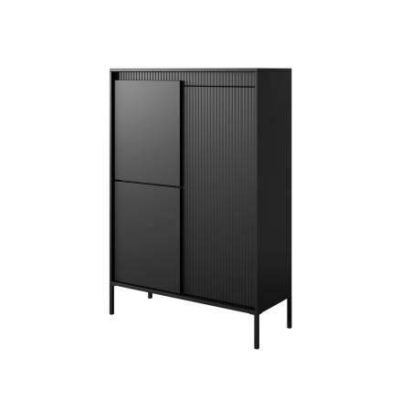 Komoda ryflowana 3-drzwiowa SONEO czarna